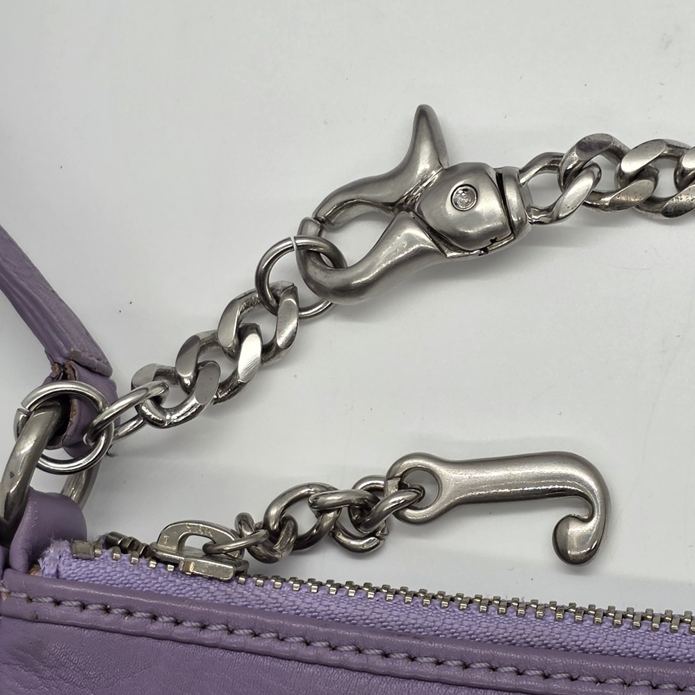 Vintage Y2K Juicy Couture Purple Leather Baguette Bag‎ Purse Love P&G - Picture 4 of 15